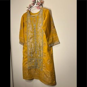 3 piece outfit.  Brand new.  Beautiful yellow color.   Duppata shirt pants